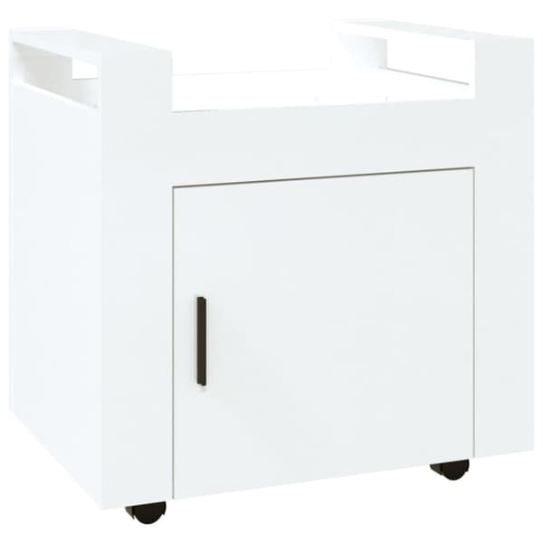 vidaXL Työpöytävaunu korkeakiilto valkoinen 60x45x60 cm tekninen puu - Kärryt
