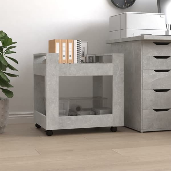 vidaXL kontorvogn 60x45x60 cm konstrueret træ betongrå - Vogne