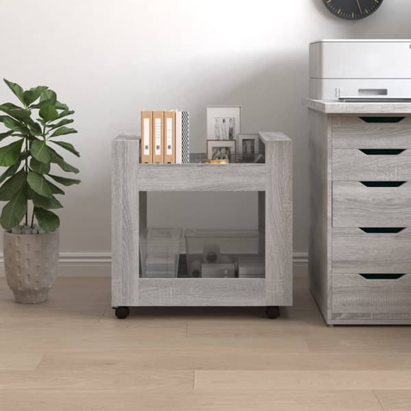 vidaXL kontorvogn 60x45x60 cm konstrueret træ grå sonoma-eg -  Vogne