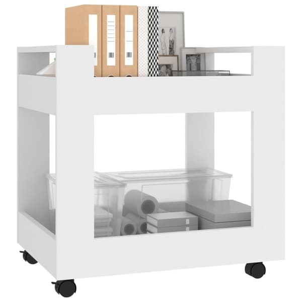vidaXL kontorvogn 60x45x60 cm konstrueret træ hvid -  Vogne