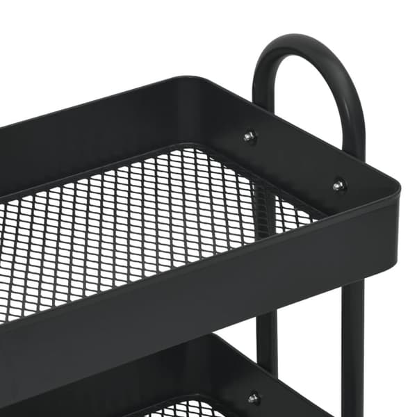vidaXL Rullvagn 3 våningar svart 43x34x79 cm stål -  Rullbord