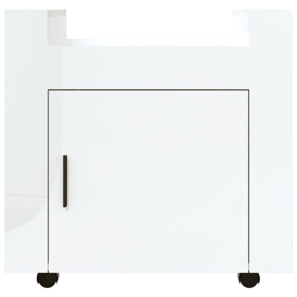 The Living Store kontorvogn 60x45x60 cm konstrueret træ hvid højglans -  Vogne
