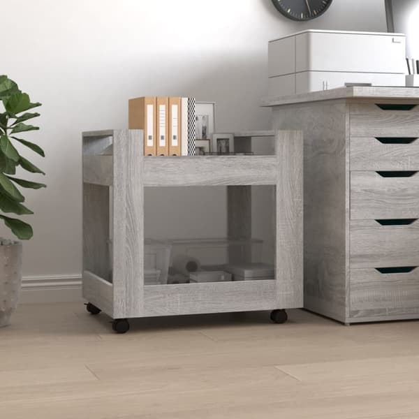 The Living Store kontorvogn 60x45x60 cm konstrueret træ grå sonoma-eg -  Vogne