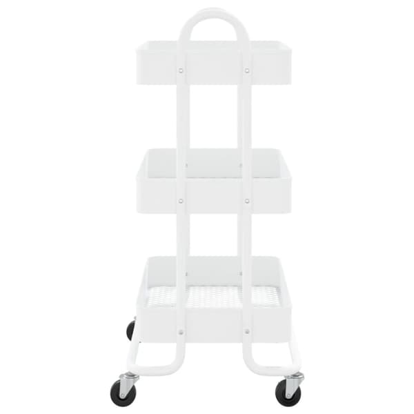 The Living Store vogn med 3 hylder 43x34x79 cm stål hvid -  Vogne