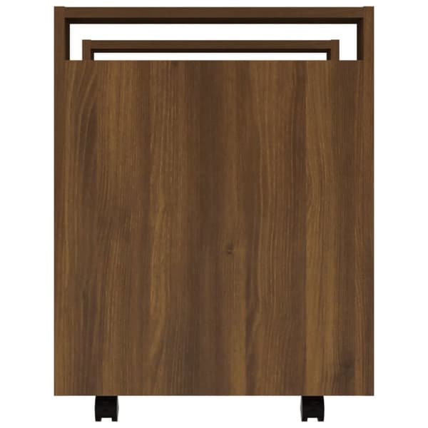 The Living Store kontorvogn 60x45x60 cm konstrueret træ brun egetræsfarve -  Vogne