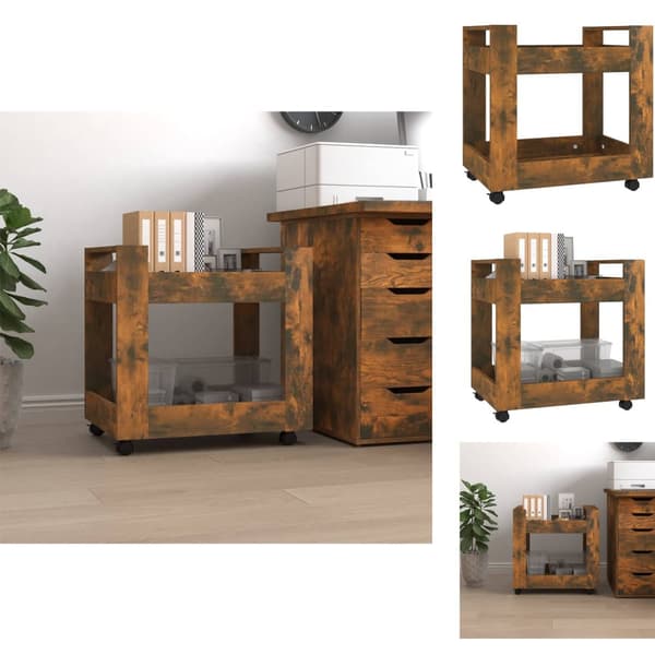 Vogne - Living kontorvogn 60x45x60 cm konstrueret træ røget egetræsfarve