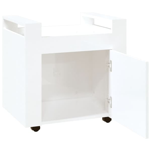 Rullbord - Living Skrivbordsvagn högglans vit 60x45x60 cm konstruerat trä