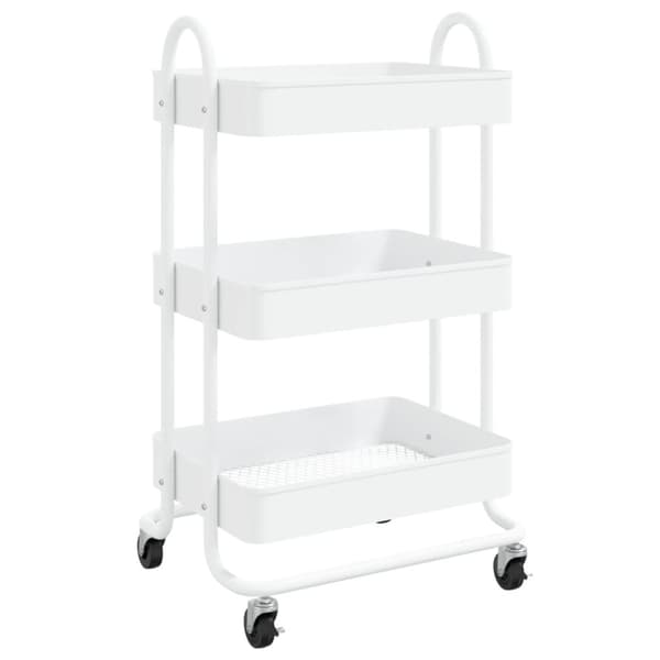 Rullbord - Living Rullvagn 3 våningar vit 43x34x79 cm stål