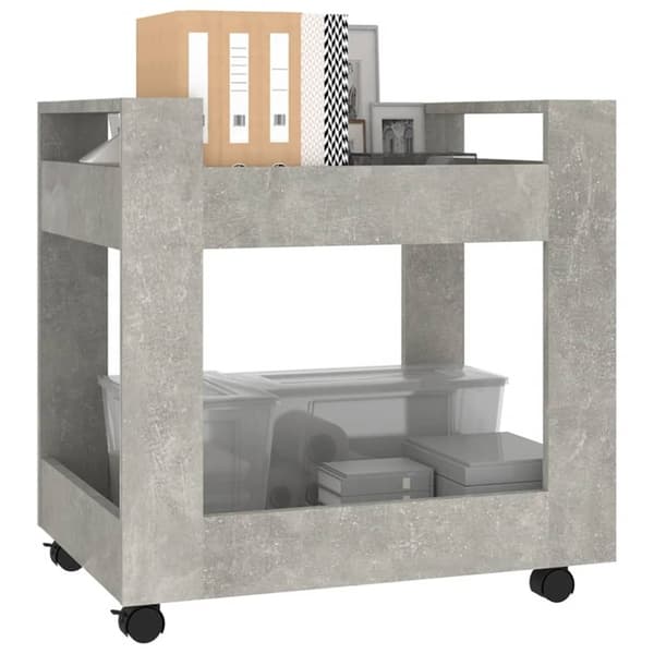 Skrivbordsvagn betonggrå 60x45x60 cm konstruerat trä - Skrivbordsvagn - Skrivbordsvagnar - Home & Living