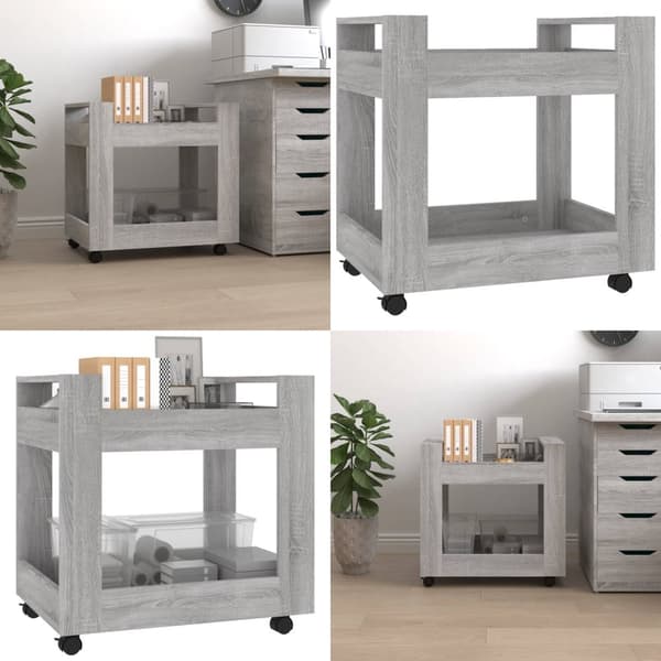 Kontorvogn 60x45x60 cm konstrueret træ grå sonoma-eg - Skrivebordsvogn - Skrivebordsvogne - Home & Living