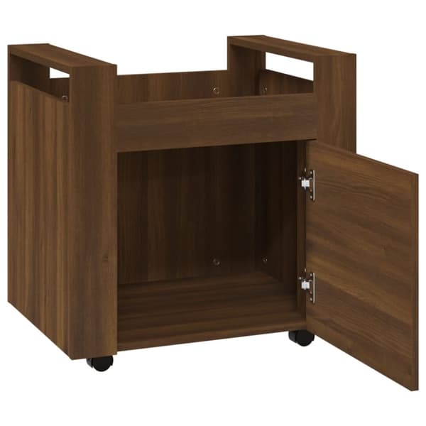 Kontorvogn 60x45x60 cm konstrueret træ brun egetræsfarve - Skrivebordsvogn - Skrivebordsvogne - Home & Living