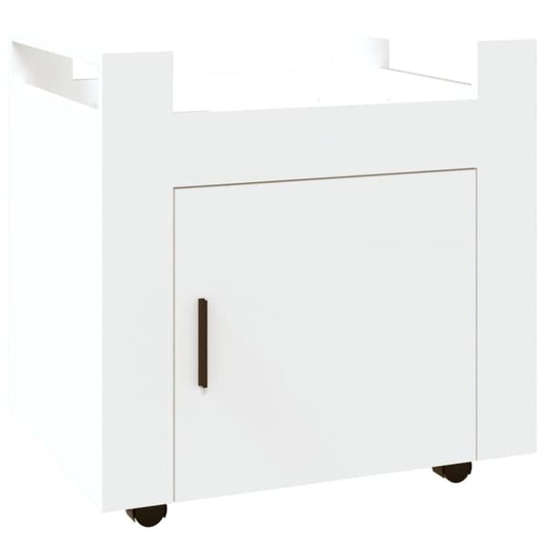 Skrivbordsvagn vit 60x45x60 cm konstruerat trä