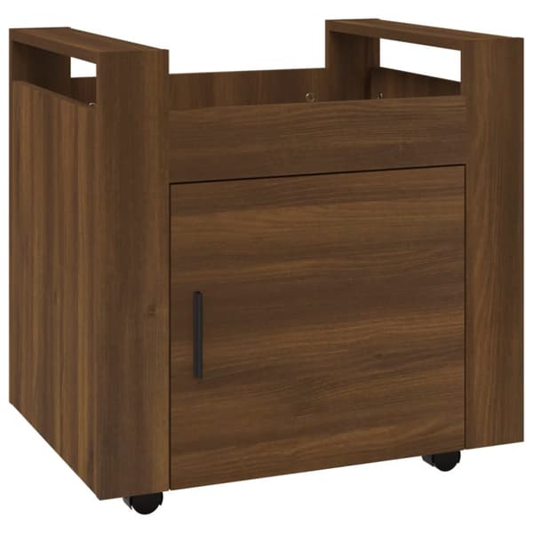 Skrivbordsvagn brun ek 60x45x60 cm konstruerat trä