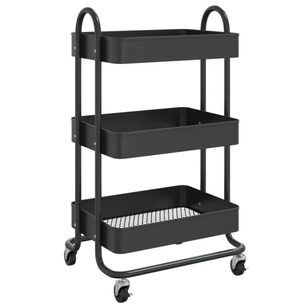 Rullvagn 3 våningar svart 43x34x79 cm stål