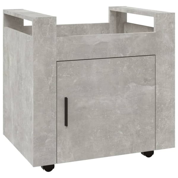 Skrivbordsvagn betonggrå 60x45x60 cm konstruerat trä