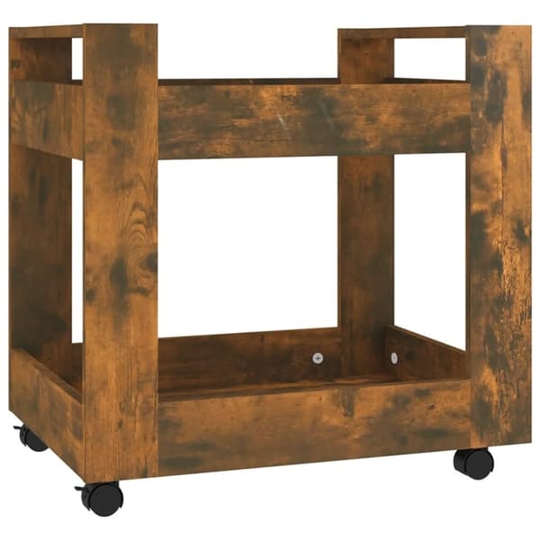 Skrivbordsvagn rökfärgad ek 60x45x60 cm konstruerat trä