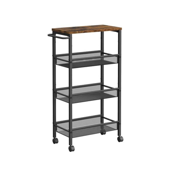 Trolley-4 Levels-On Wheels-Vintage Brown-Svart handtag