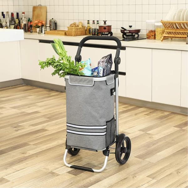 Sagnvogn - sammenfoldelig - med køleskabsrum - Robust design - Grå