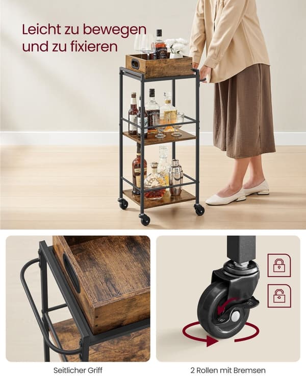 Serverande lastbil-med ben och hjul-vintage brun-zwart