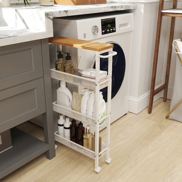 Kitchen Trolley - 4 lag, smalt NIS -bord på hjul