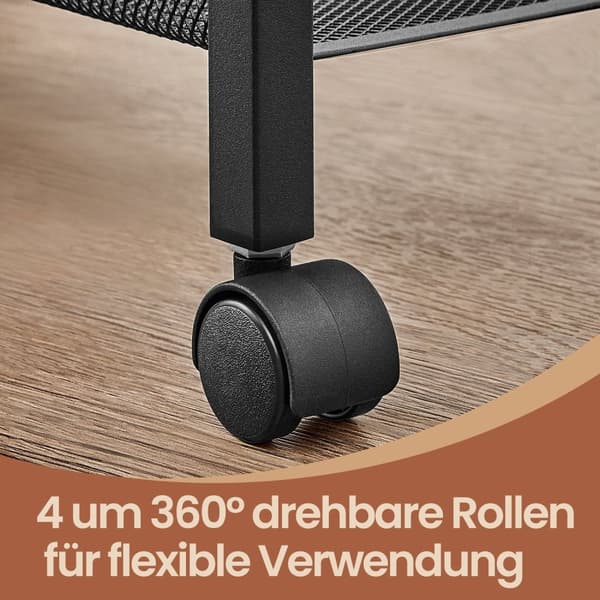 Trolley 5 niveaus, smalle keukentrolley, nisplank