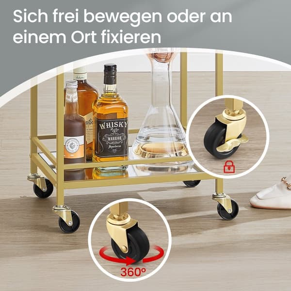 Serverar vagn - 3 nivåer - med hjul