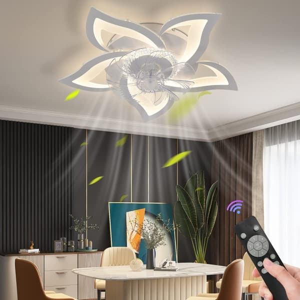 LED-kattotuuletin, sovellus ja kaukosäädin, säädettävä nopeus himmennettävä kattokohdevalo