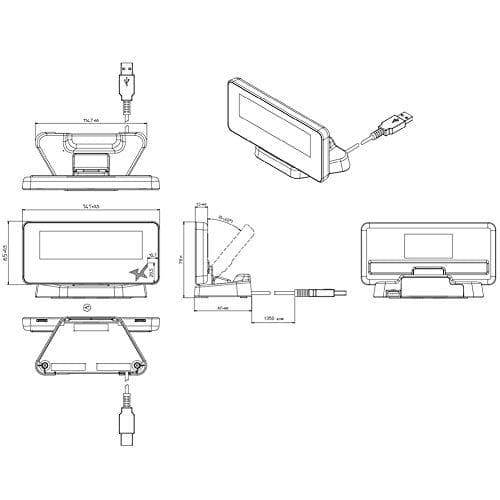 Star Micronics kundedisplay SCD222U Hvid direkte termisk POS-printer - Printer til at modtage salgssted (direkte termisk, POS-printer, 100 mm/sek., tr