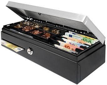 Safescan pengeskuffe HD-4617C sort/sølv - 8 møntrum / 8 seddelrum, aftagelig indsats (121-0567)