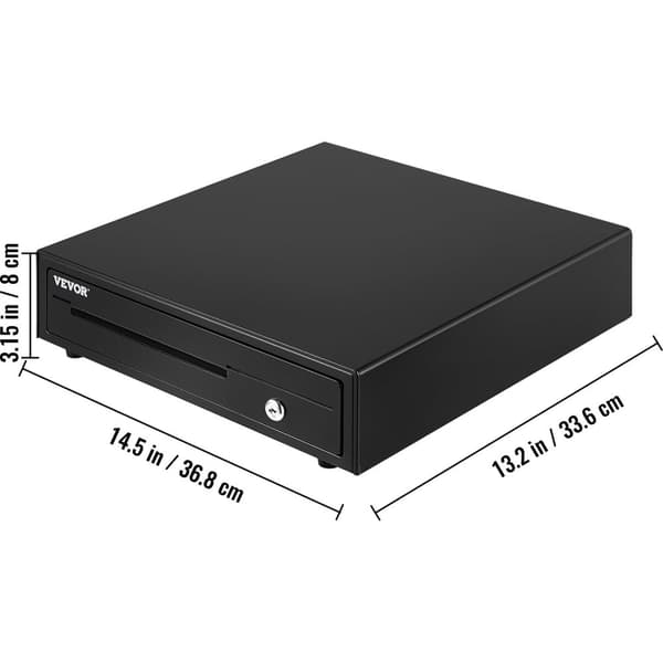 Kasseapparat Skuffe 16 12V - POS System Bakke, Mønt Rum & 2 Nøgler