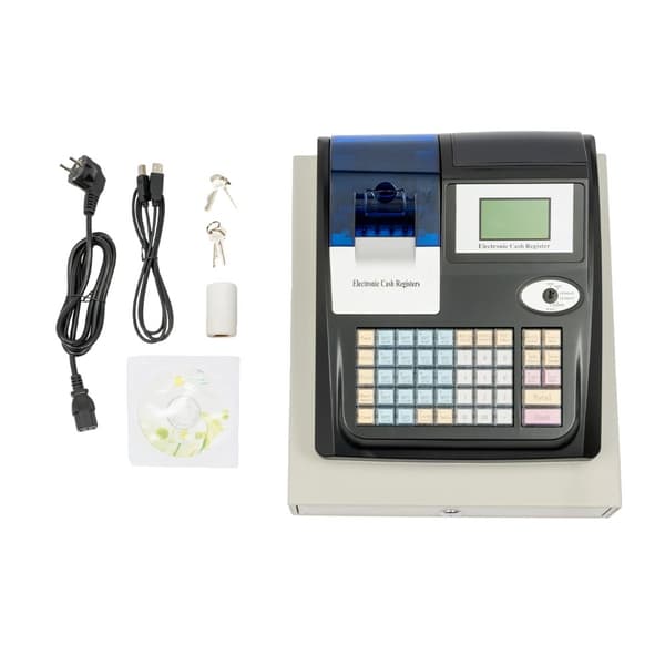 Elektronisk Kassaregister, 36 Avdelningar, Dubbel Skärmvisning, 48 Tangenter,svart