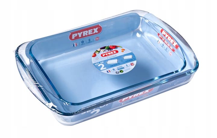 Set 2 x ugnsfast form för att baka lasagne PYREX 2,6 L + 3,7 L