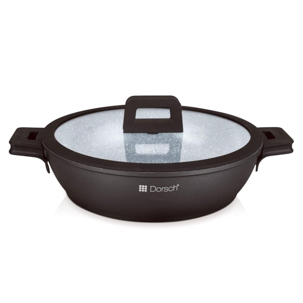 Dorsch gryta med glaslock 36cm 7L svart