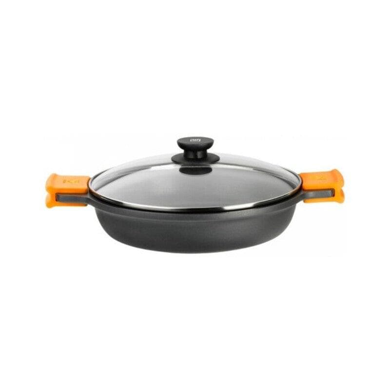 Casserole with glass lid BRA Efficient 1,5 L (Ø 20 cm) Black Metal