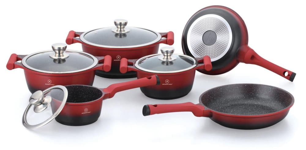 Herenthal 10 Delar Köksset GREBLON ® SVART/RÖD
