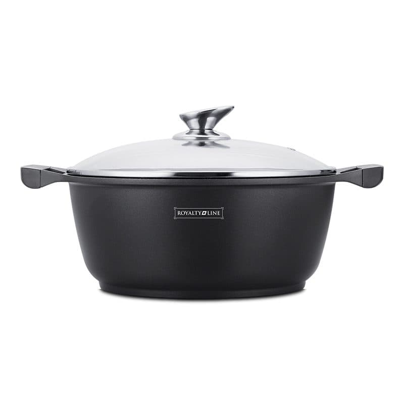 Royalty Line kastrull med glaslock -induktionskompatibel -GREBLON nonstick beläggning -diskmaskin säker -i olika storlekar