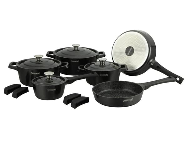 Royalty Line köksset 14 delar - Nonstick kokkärl – Ugnssäker- Induktionskompatibelt kastrull set – med stekpannor