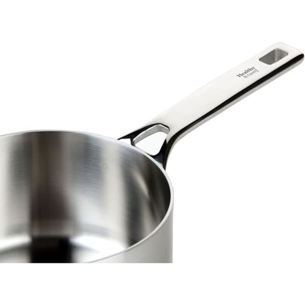 HALTHY &amp; SMY HT1005 Kastrull med lock i rostfritt stål - Diameter 16 cm - Lämplig för ugnar upp till 240°C