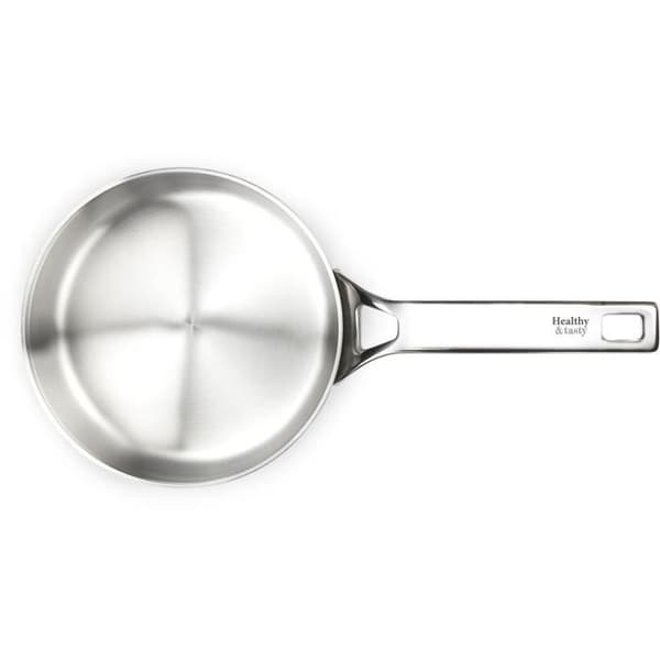 HALTHY &amp; SMY HT1005 Kastrull med lock i rostfritt stål - Diameter 16 cm - Lämplig för ugnar upp till 240°C