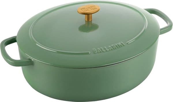 Cocotte Ballarini - 1023108 - Bellamonte gryta 29 cm, Oval, Grön, Gjutjärn
