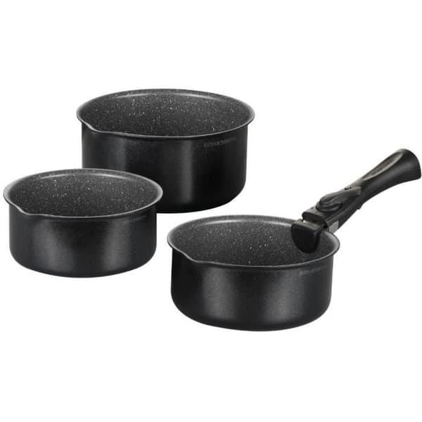 Kastrullset - Arthur Martin - AM120B - 3 delar - Avtagbart handtag - Non-stick