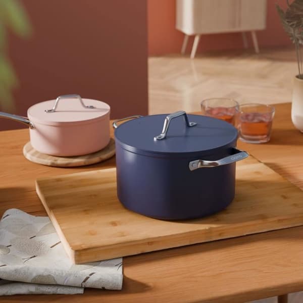 Ciarra gryta 24cm med lock Induktionskastrull 5,9L non-stick beläggning Blå
