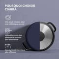 Miniatyrbild 6 av 6: Ciarra gryta 24cm med lock Induktionskastrull 5,9L non-stick beläggning Blå