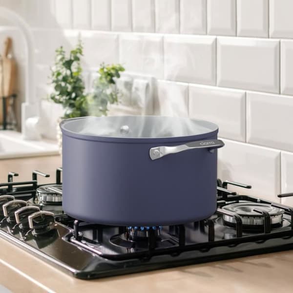 Ciarra gryta 24cm med lock Induktionskastrull 5,9L non-stick beläggning Blå