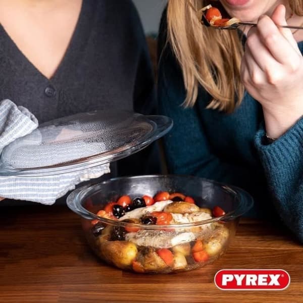 Cocotte - PYREX - 1450096 - Rund - I borosilikatglas - 2,1 liter