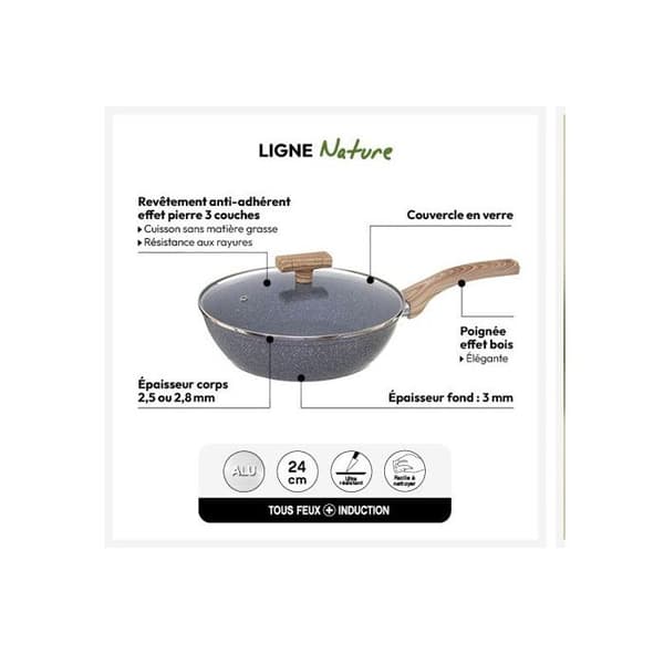 Smidd aluminiumstekpanna "Nature Cooking" - Smidd aluminiumstekpanna 24 cm