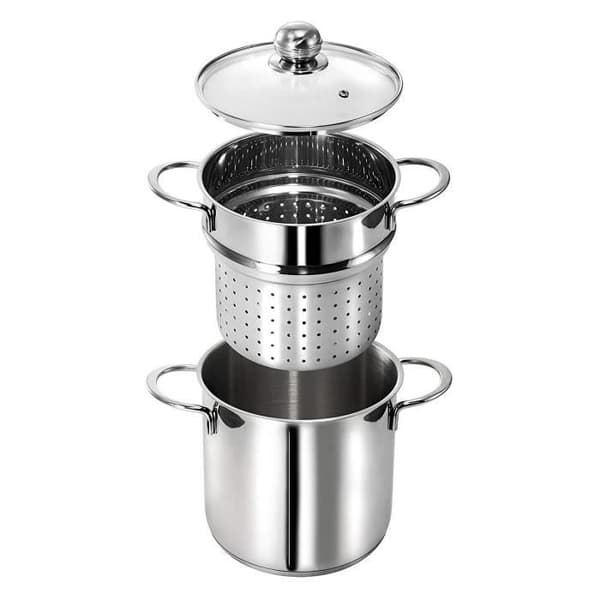 Kopf 122494 Makkaroni pastapanna, Ø 20 cm, rostfritt stål + spagetti/grönsakskorg