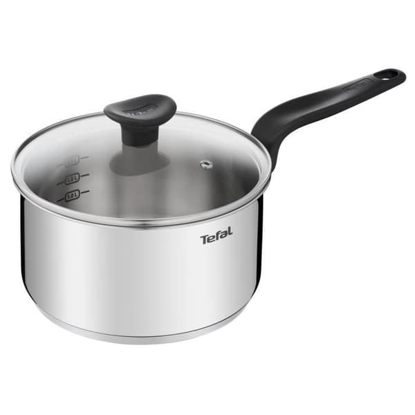 TEFAL Primär kastrull 20 cm + glaslock, 3 L, Induktion, Högkvalitativt rostfritt stål, 10 års garanti E3082404