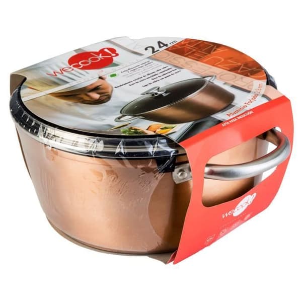 Kastrull - Wecook - Koppar 50270 - 28cm - Non-stick PFOA-fri - Lock av härdat glas