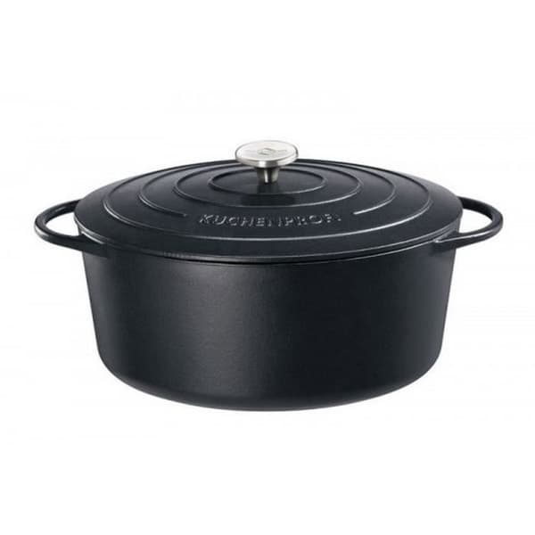 Kuchenprofi - emaljerad gjutjärn oval cocotte 35cm svart - 0402001035